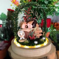 Campana decorativa de vidrio para bebé niño - regalo personalizable - jardín en miniatura hecho a mano - para el nacimiento o bautismo