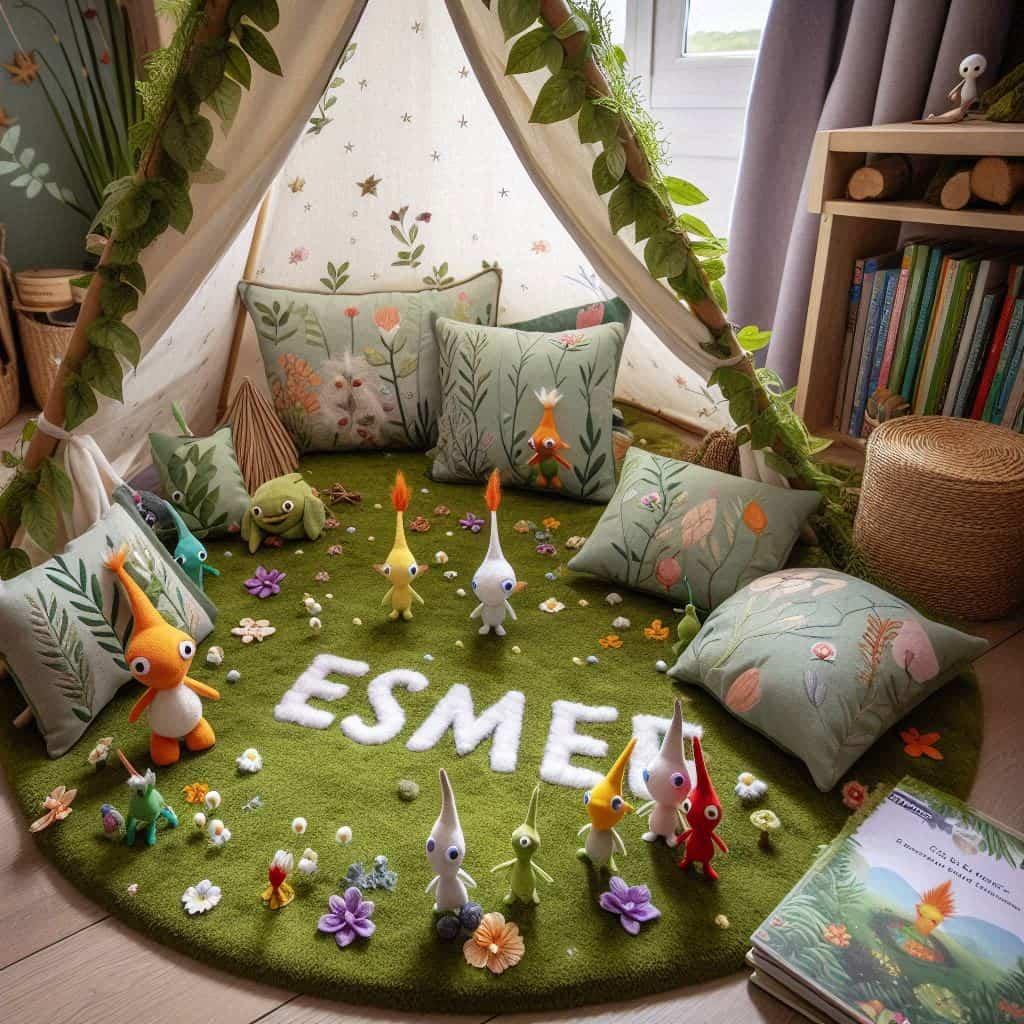 Decoration chambre pikmin avec le perenom esmee