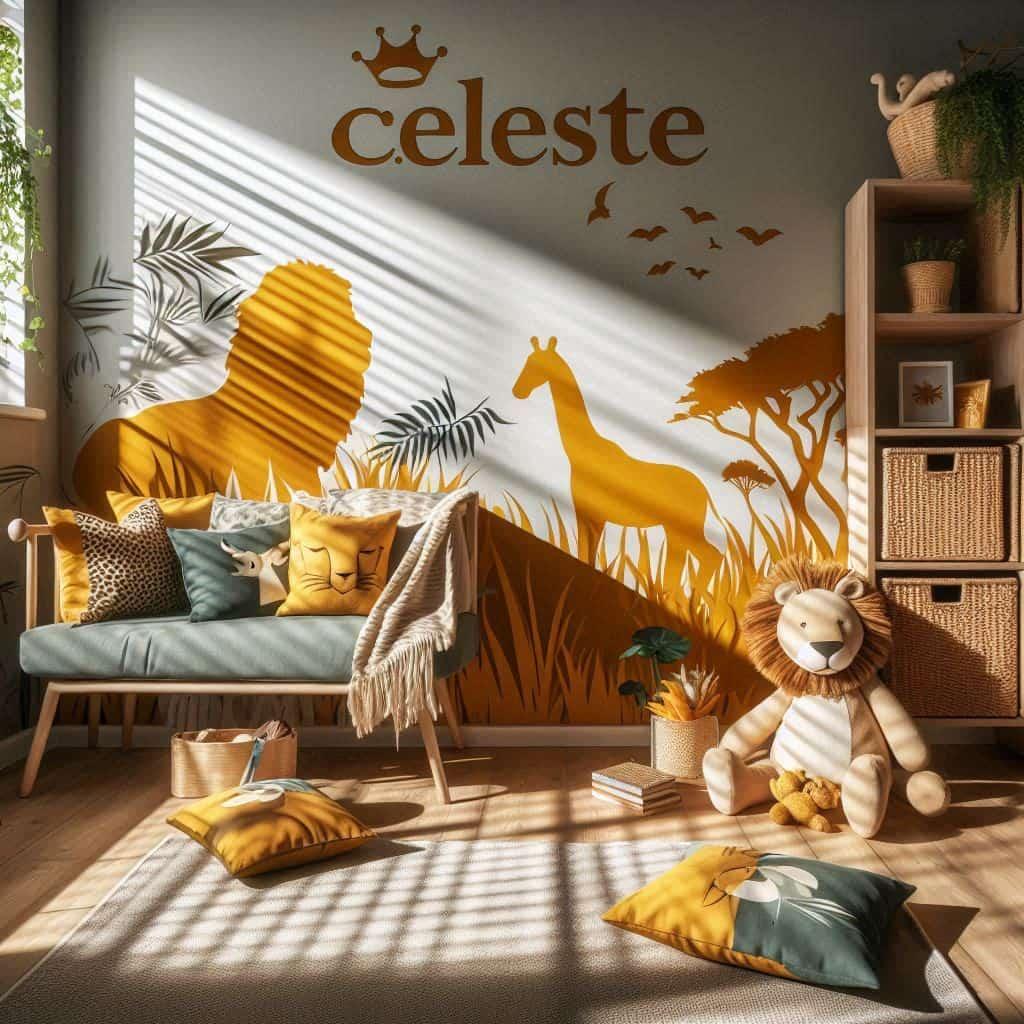 Decoration de chambre personnalisee avec le prenom celeste, deco africaine