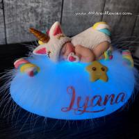 Douce lampe led pour bebe artisanale et personnalisable licorne