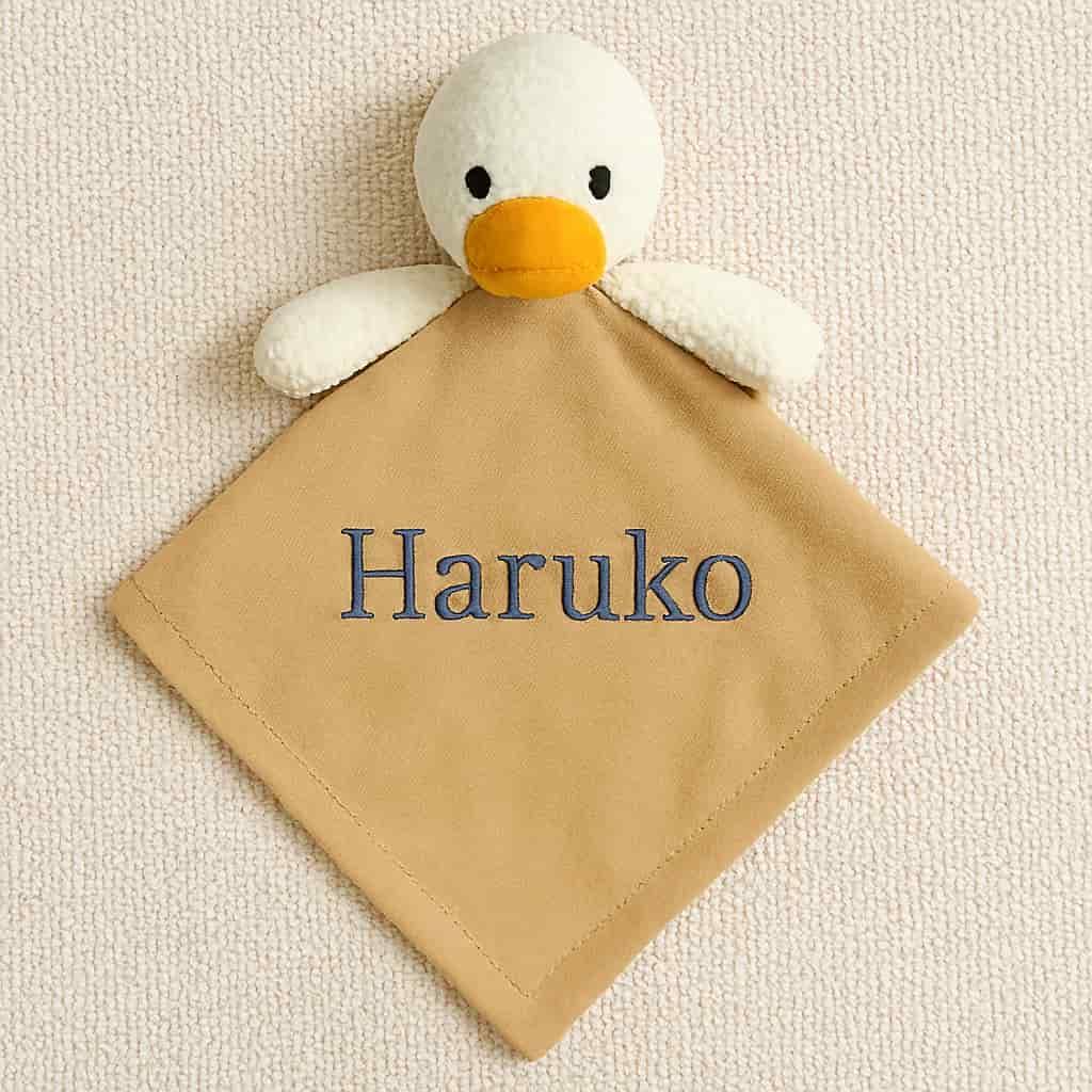 Doudou plat oiseau prénom Haruko