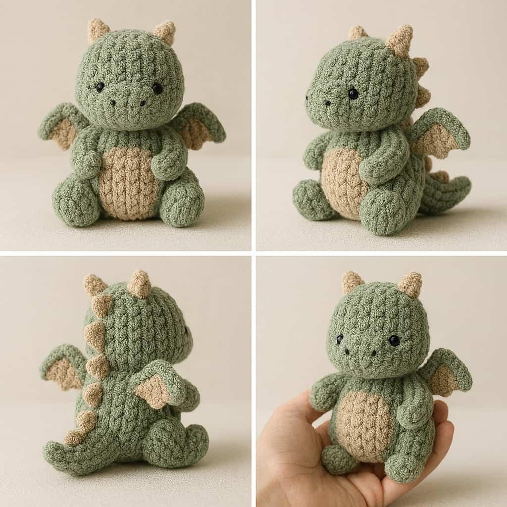Dragon au crochet vu sous plusieurs angles