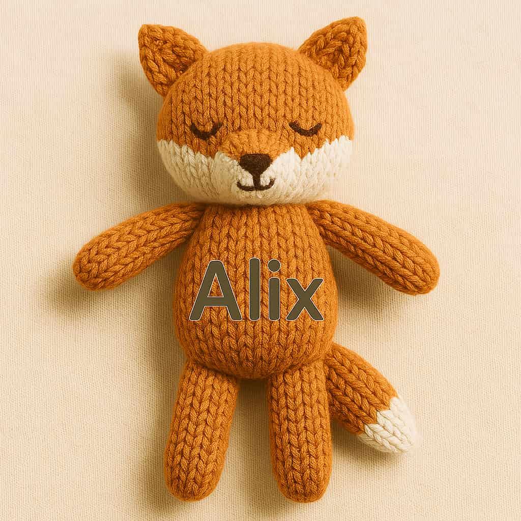 Doudou avec prénom retouché