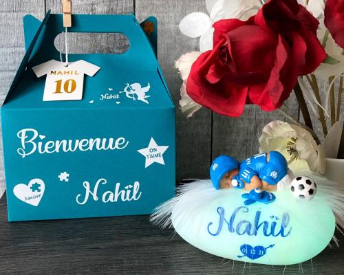 coffret naissance rare et personnalisé - veilleuse om doudou - souvenir unique