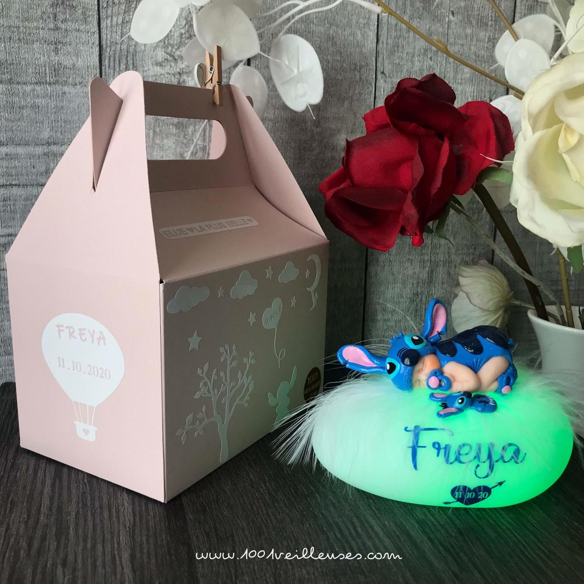 Incroyable veilleuse personnalisee bebe stitch boite cadeau personnalisable