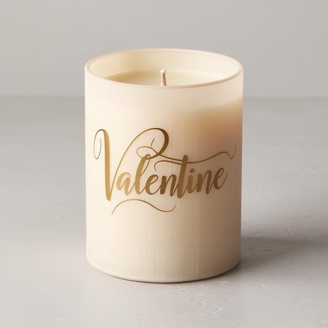 Jolie bougie personnalisee avec le prenom valentine