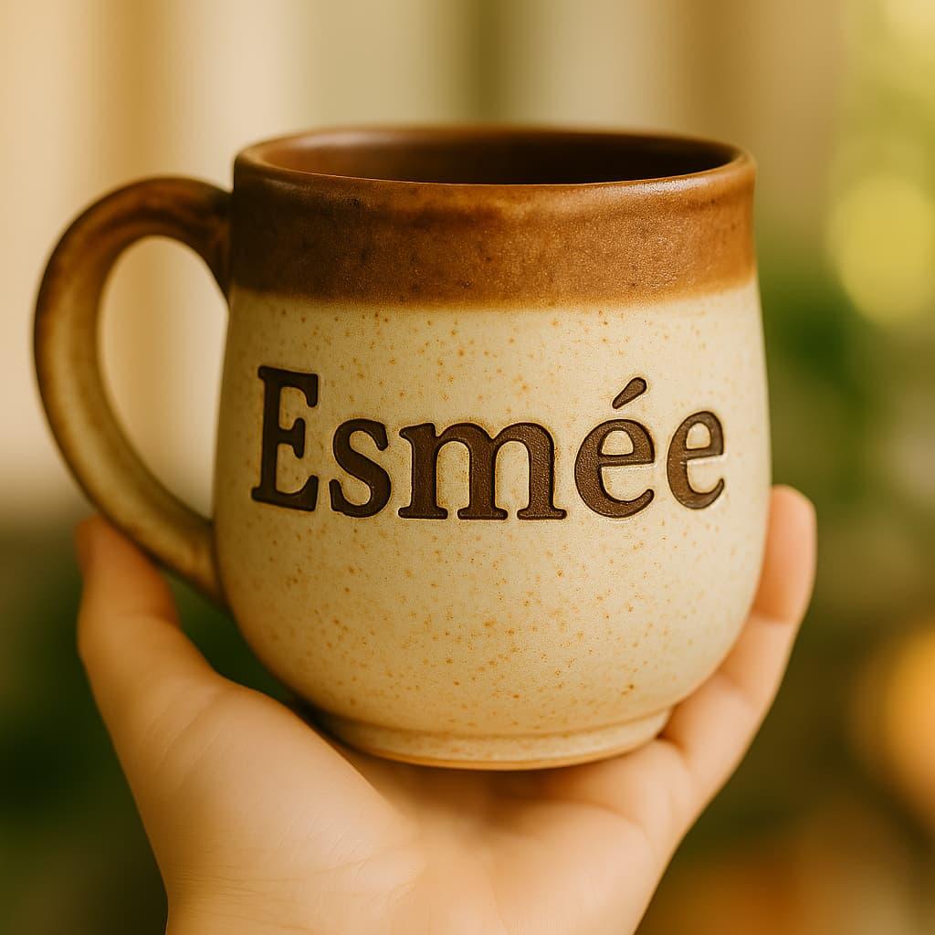 Jolie tasse en porcelaine avec le prenom esmee