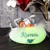 Caja de nacimiento rara y personalizada - pulpo de peluche luminoso - recuerdo único