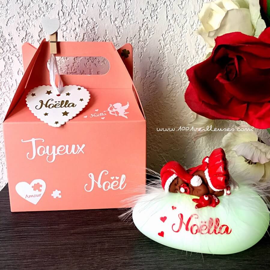 Lampe boite cadeau noel