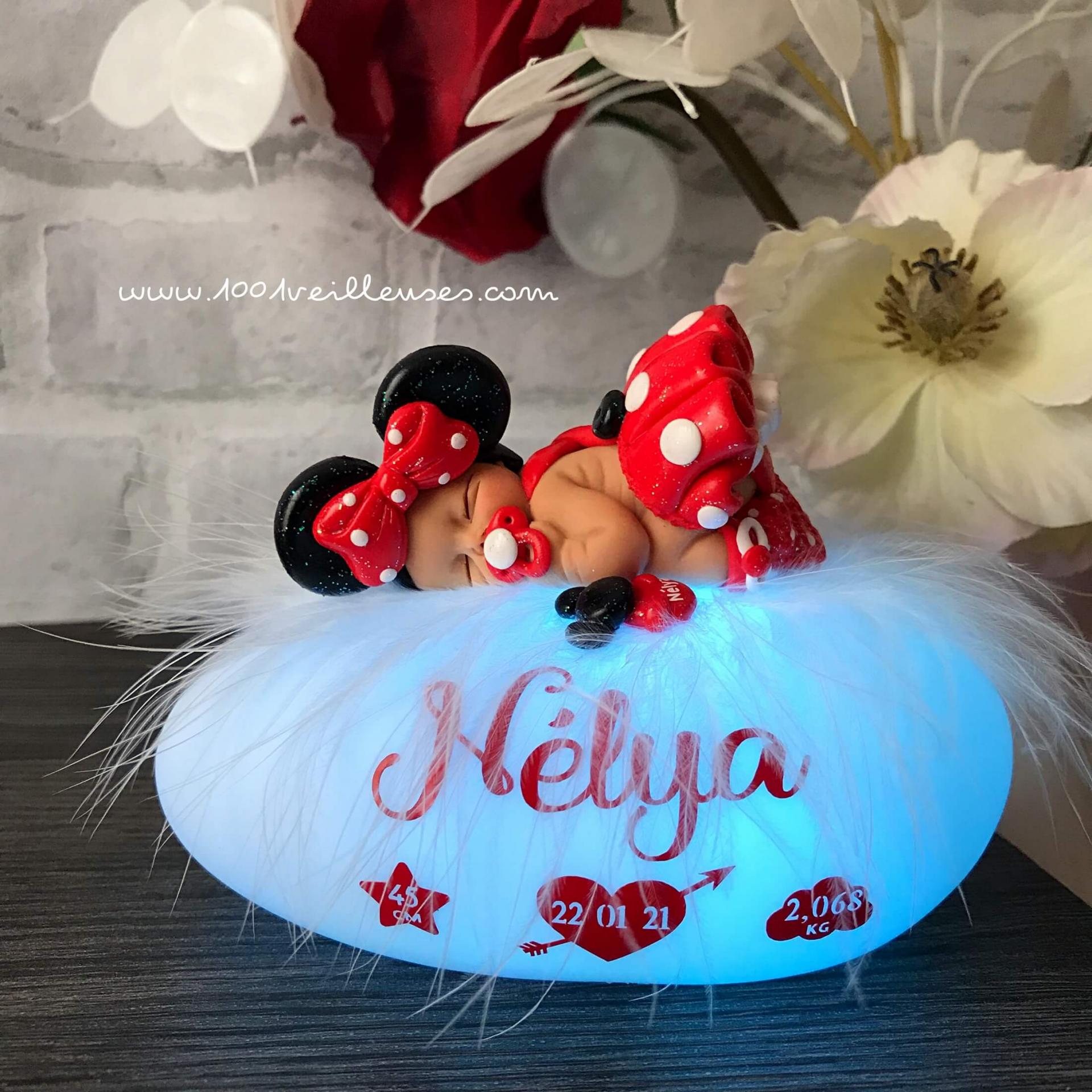Lampe led bebe personnalise minnie