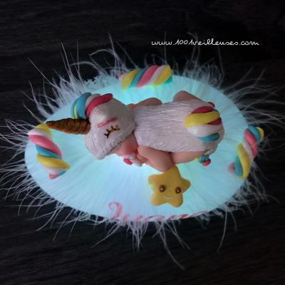 Lampe led licorne bebe fimo