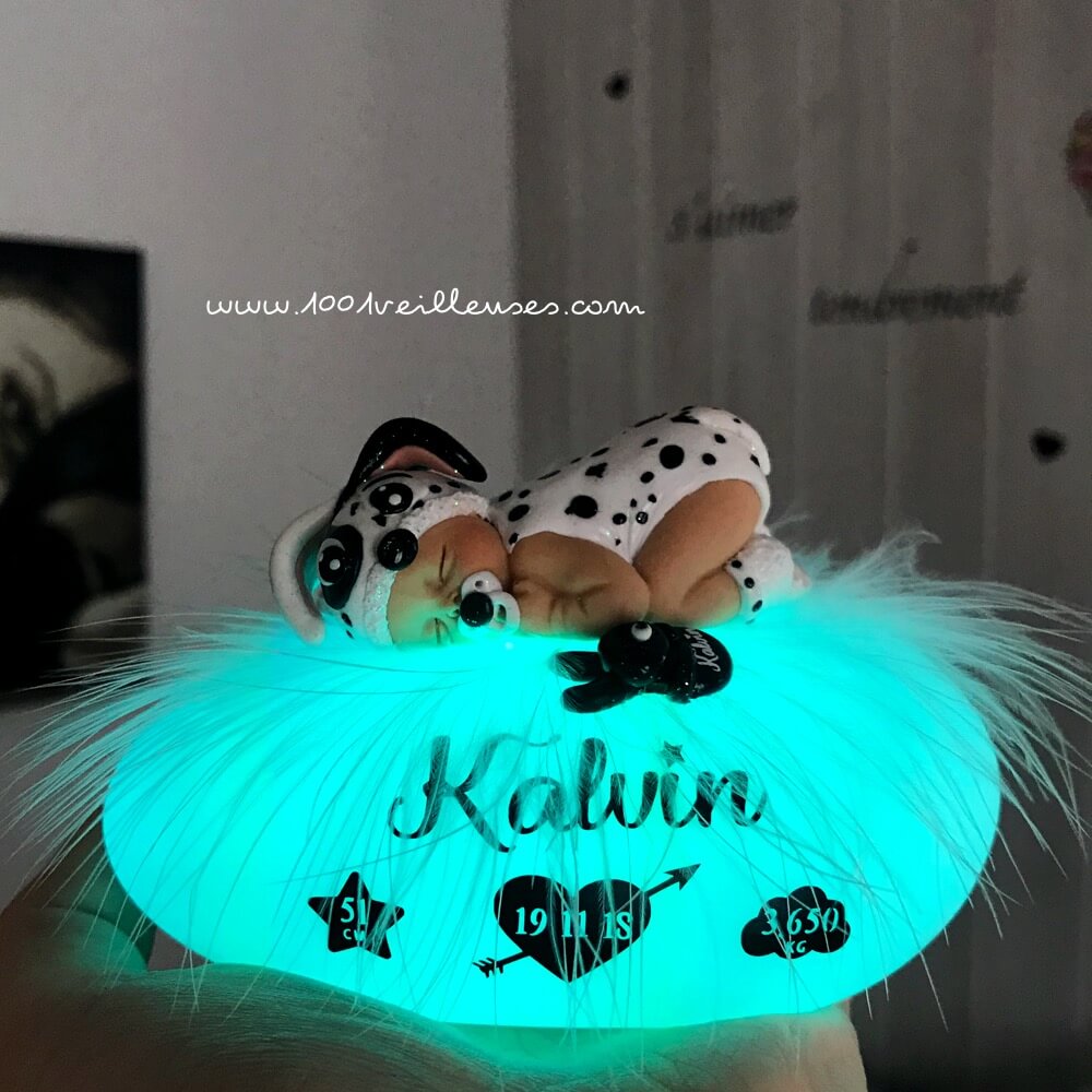 Lampe personnalisee bebe dalmatien
