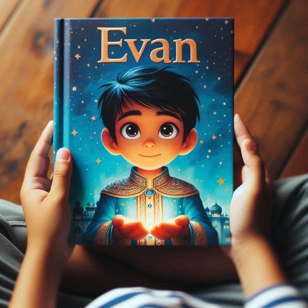 Livre enfant personnalise avec le prenom evan