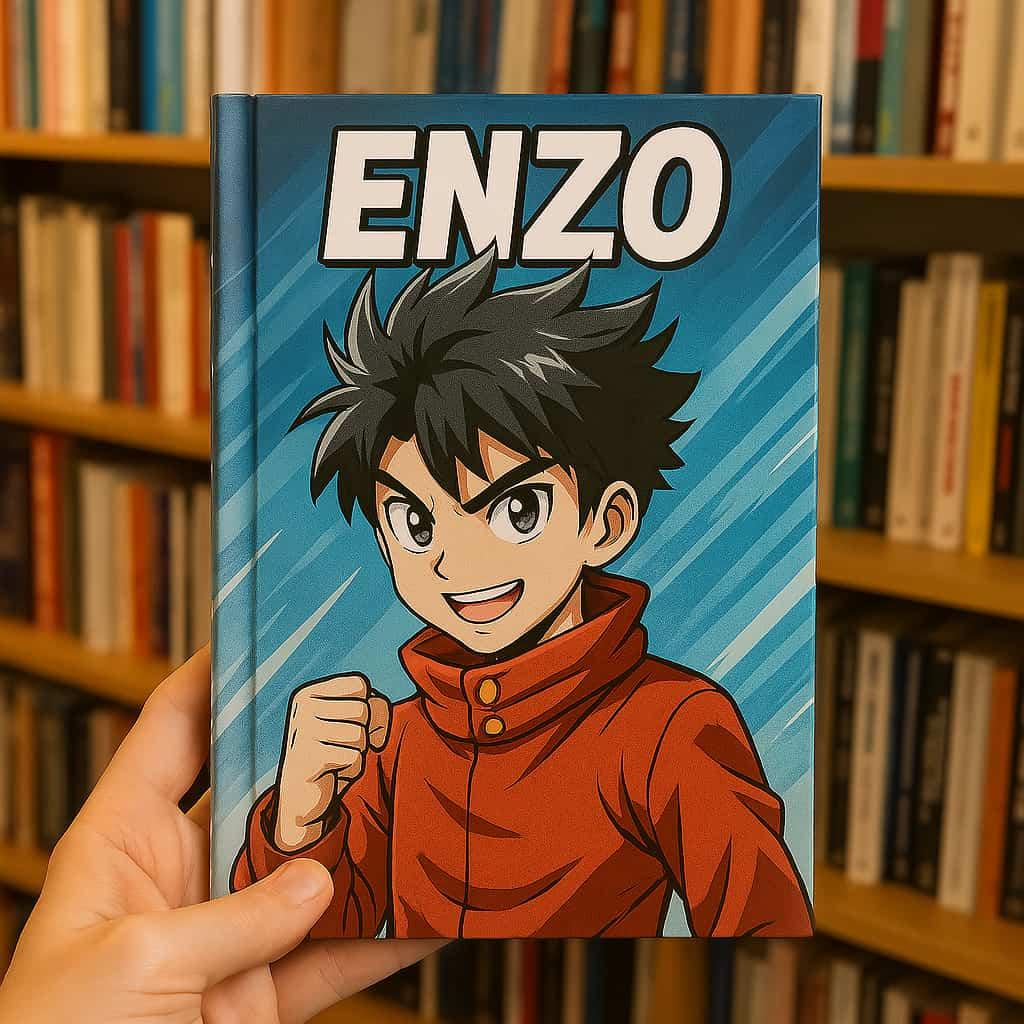Livre personnalise avec le prenom enzo theme manga