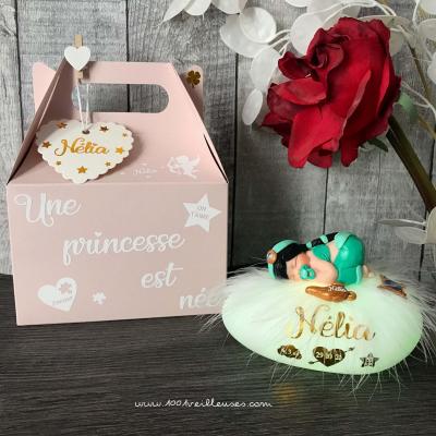 Magnifique boite cadeau avec sa veilleuse Jasmine