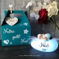 Veilleuse para bebé niño - creación artesanal - conjunto de regalo de nacimiento personalizado - modelo para niño - caja de regalo incluida