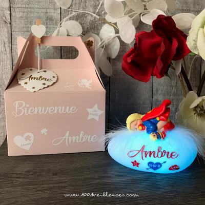 Personalized plush night light with name, Supergirl model