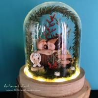 Magnifique creation fait main made in france cloche feerique en verre decor bebe garcon dans son jardin poetique cadeau original