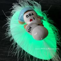 Sublime handmade creation on a nightlight for baby boy with a cap, customizable in the colors of the room