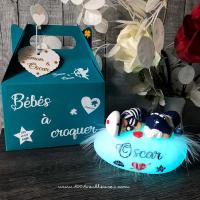 Magnifique veilleuse artisanale jumeaux personnalisable 1