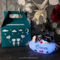 Magnifique veilleuse artisanale jumeaux personnalise