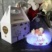 Magnificent handmade lamp for baby girl - baptism gift - newborn gift - customizable with name - Marie Aristocats