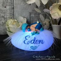 Estuche de nacimiento para niño con nombre - Lámpara nocturna para bebé personalizada