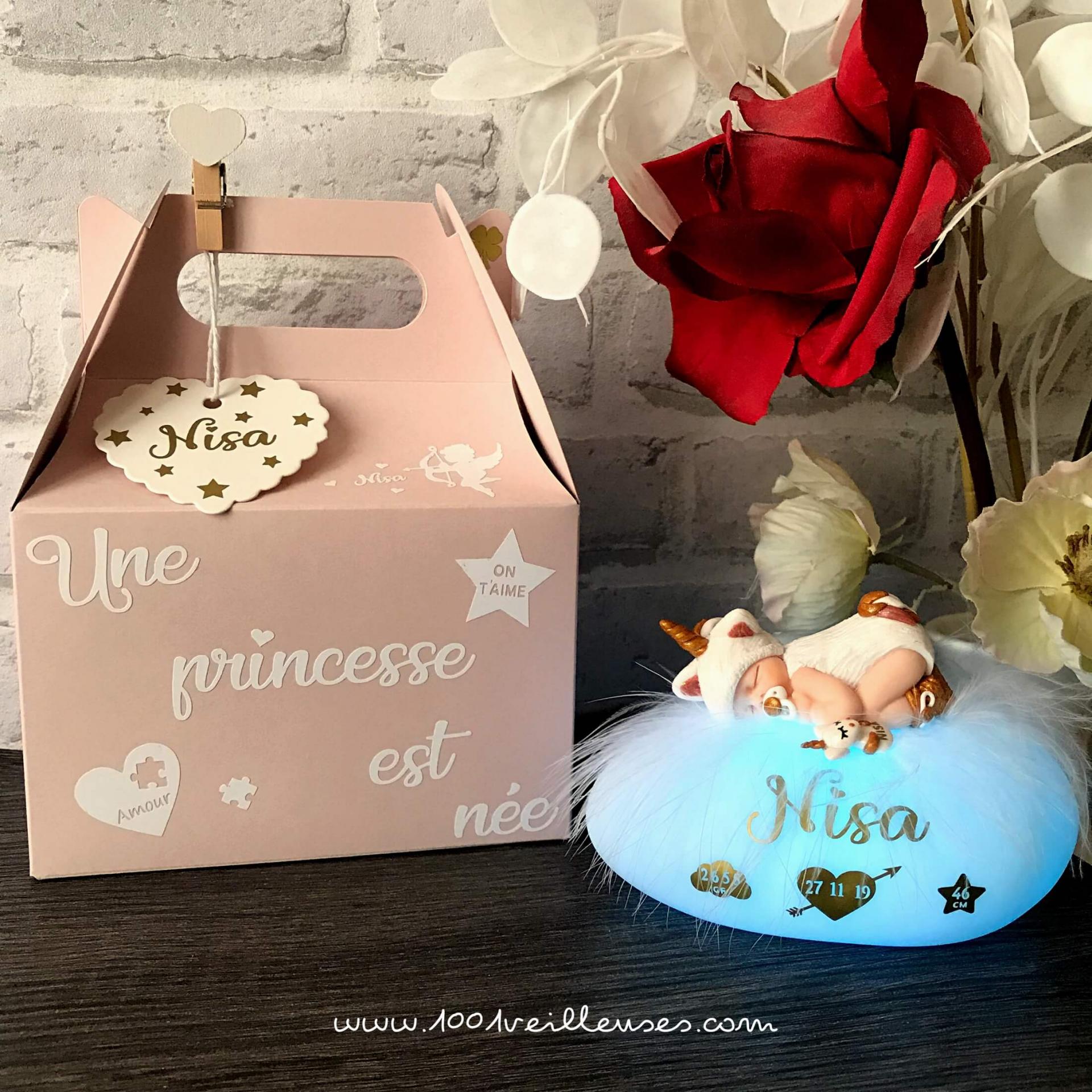 Magnifique veilleuse bebe licorne avec sa boite cadeau