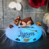 Beautiful handmade personalized bear night light