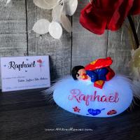 Personalized, unique, and handmade baby gift - Superman - matching gift box and personalized note