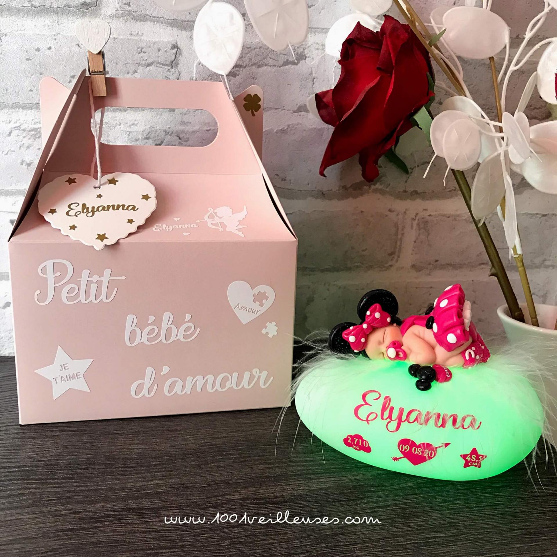 Magnifique veilleuse boite cadeau minnie