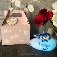 Coffret veilleuse bébé garçon Stitch de Disney avec sa boite cadeau personnalisée