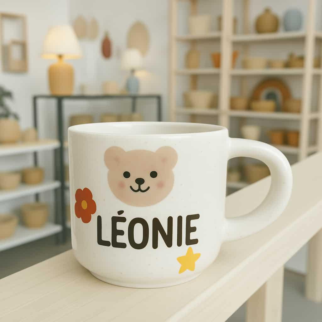 Mug enfant personnalise avec le prenom leonie