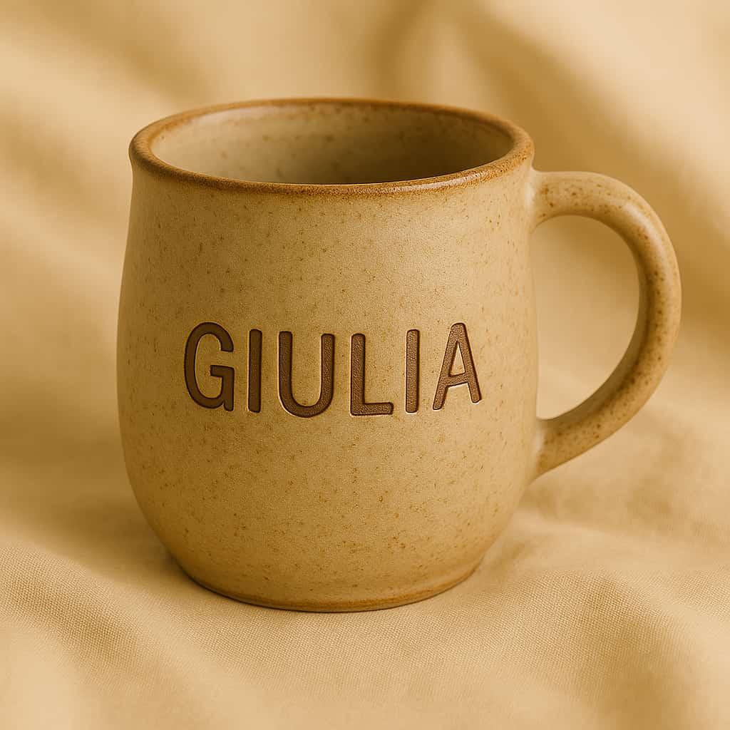 Mug personnalise avec le prenom giulia style poterie
