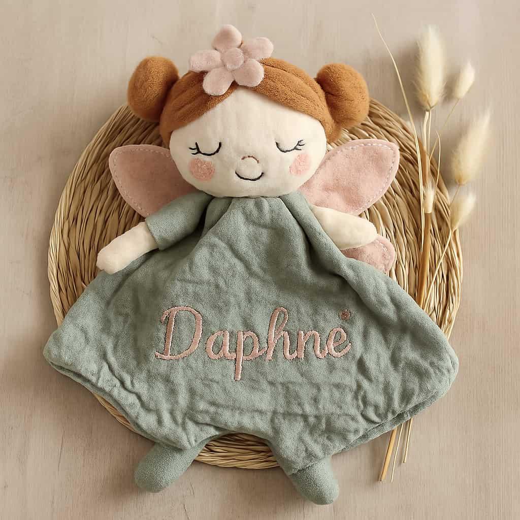 Peluche poupée fée personnalisée avec le prénom Daphné