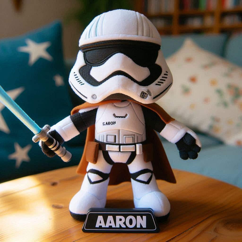 Peluche star wars personnalisee avec le prenom aaron 1