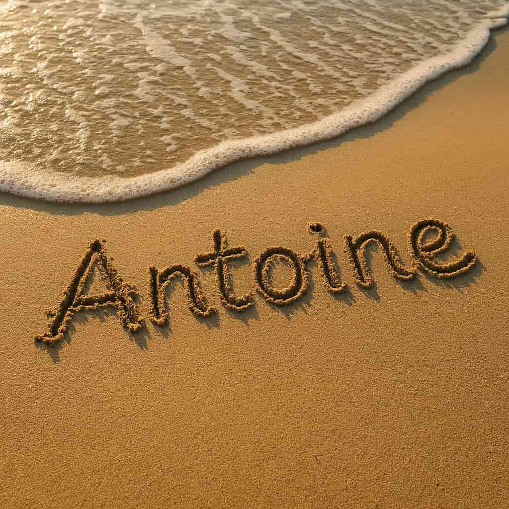 Prenom antoine ecrit dans le sable signification origine caractere popularite