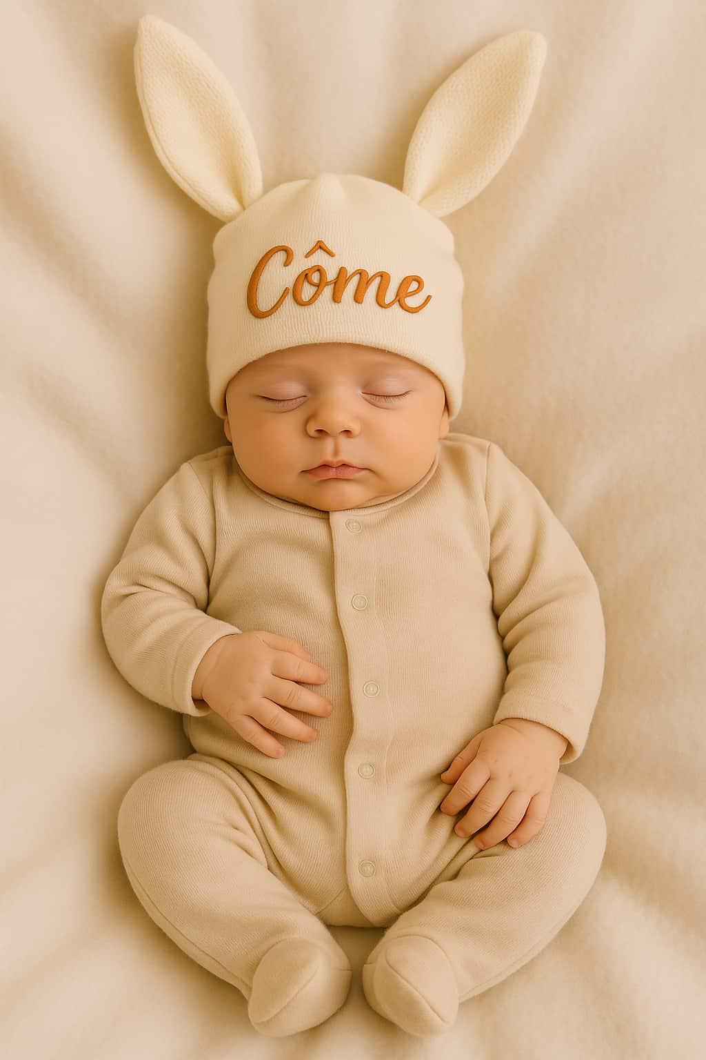 petit bébé qui s 'appelle côme en train de dormir