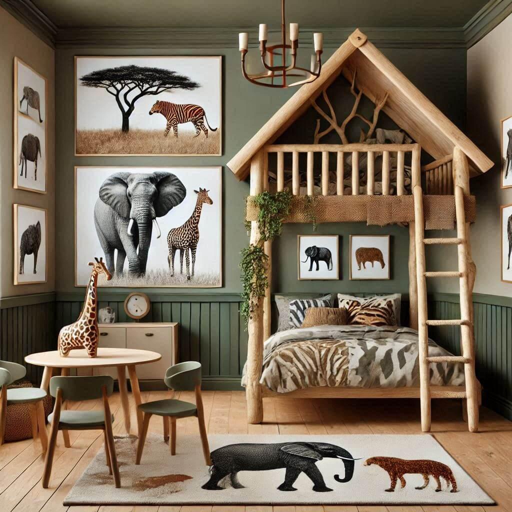 Chambre enfant 8 ans thème savane