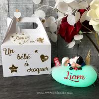 Lampe artisanale personnalisée pour enfant - bébé anglais -  thème angleterre - avec box naissance