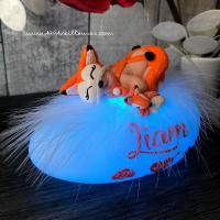 Sublime lampe artisanale bebe renard