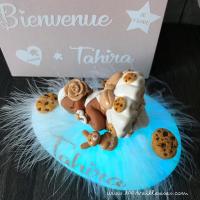 Sublime veilleuse artisanale et personnalisée thème cookies pour une fille, vue d'en haut