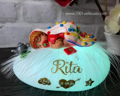 Sublime veilleuse bebe personnalisable fille maroc