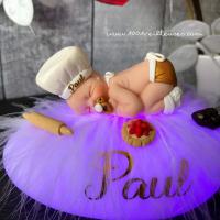 cadeau bébé personnalisé - veilleuse doudou enfant - theme patisserie