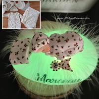 Night light personalized baby gift plush pajamas souvenir - Original birth gift - Handmade