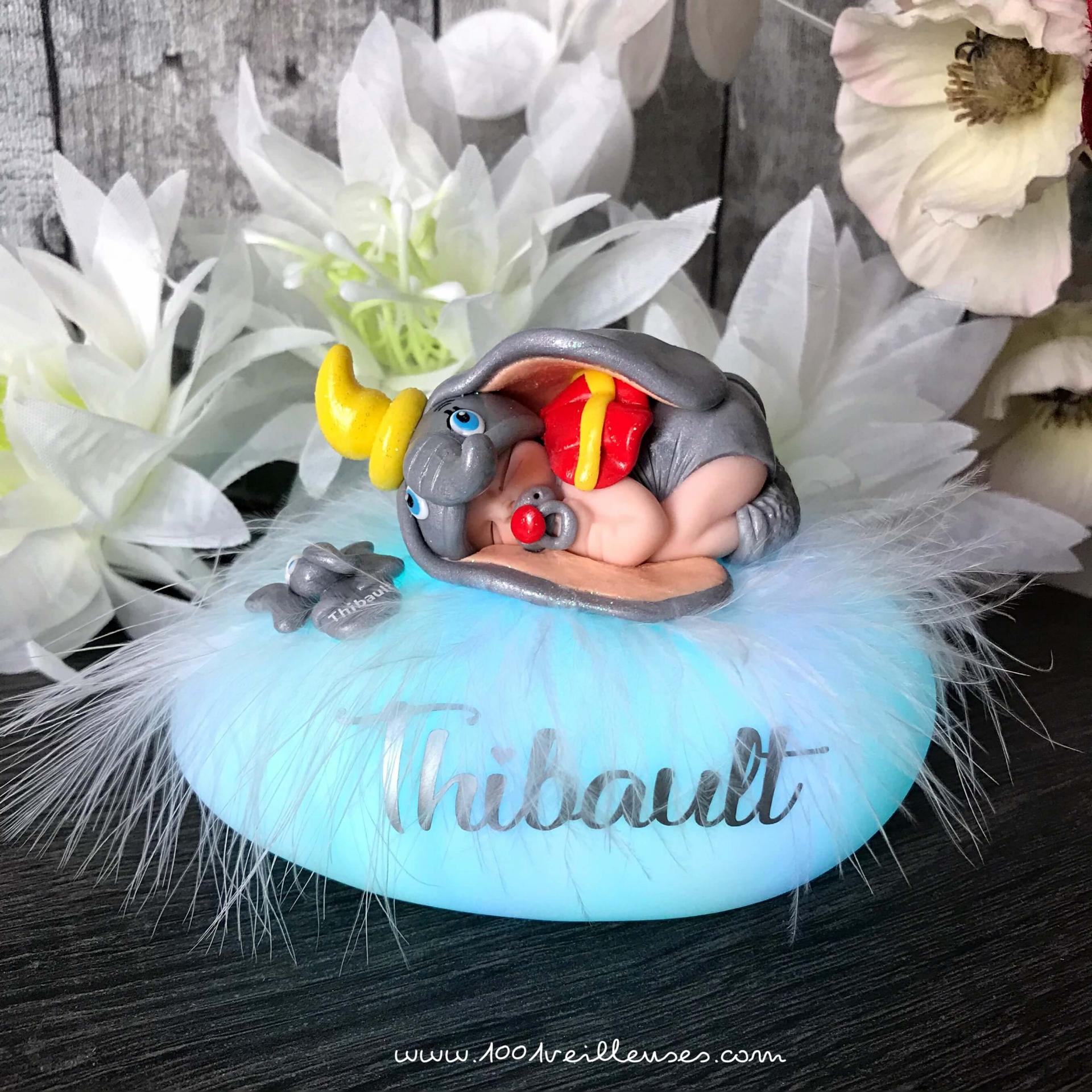 Unique newborn gift, handmade Dumbo-themed night light