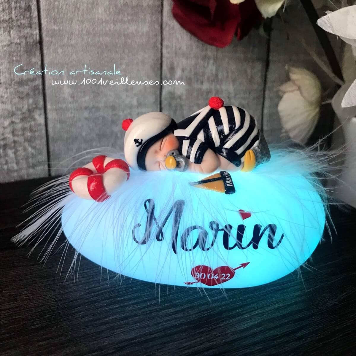 Baby night light personalized with name, marine theme
