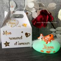 Superbe veilleuse bebe renard personnalisable