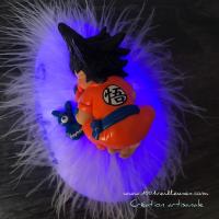 cadeau de naissance nouveau-né - original et rare - creation artisanale - veilleuse bébé sangoku et doudou