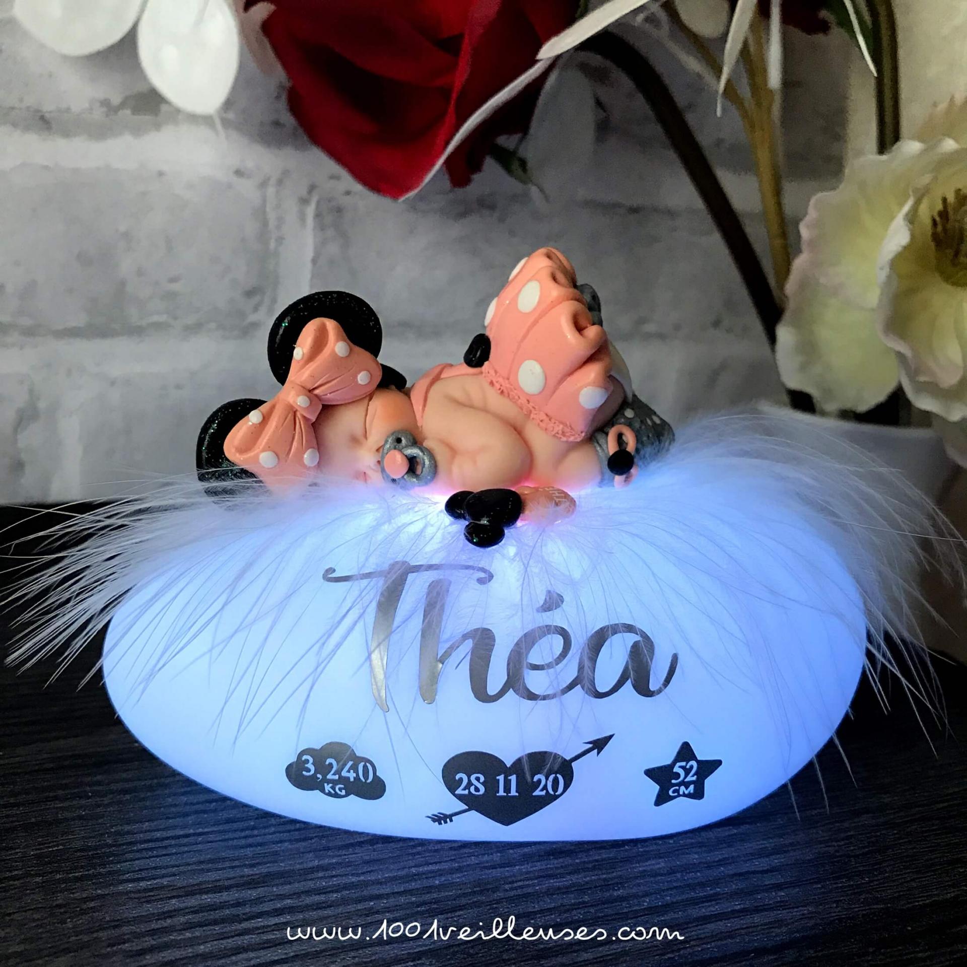Superbe veilleuse minnie led personnalisee